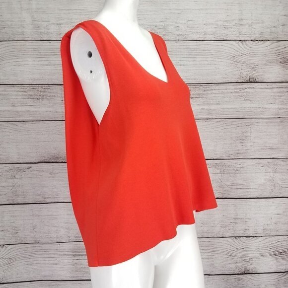 NEW Rachel Roy Collection Size S Knit Sleeveless V-neck Top Tee in Coral NWT - Picture 4 of 9
